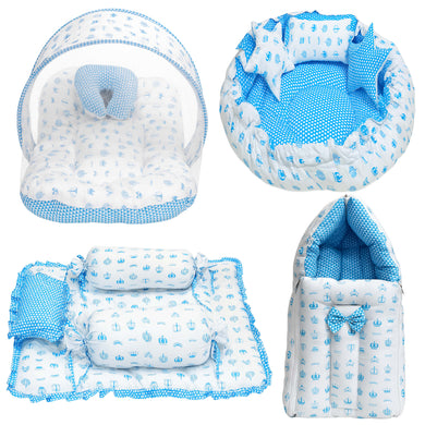 FARETO COMPLETE BEDDING SET ESSENTIALS COMBO FOR BABY (0-6 MONTHS)( TAJ  )
