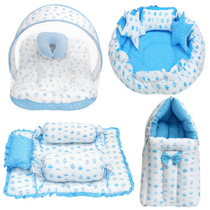 FARETO COMPLETE BEDDING SET ESSENTIALS COMBO FOR BABY (0-6 MONTHS)( TAJ  )