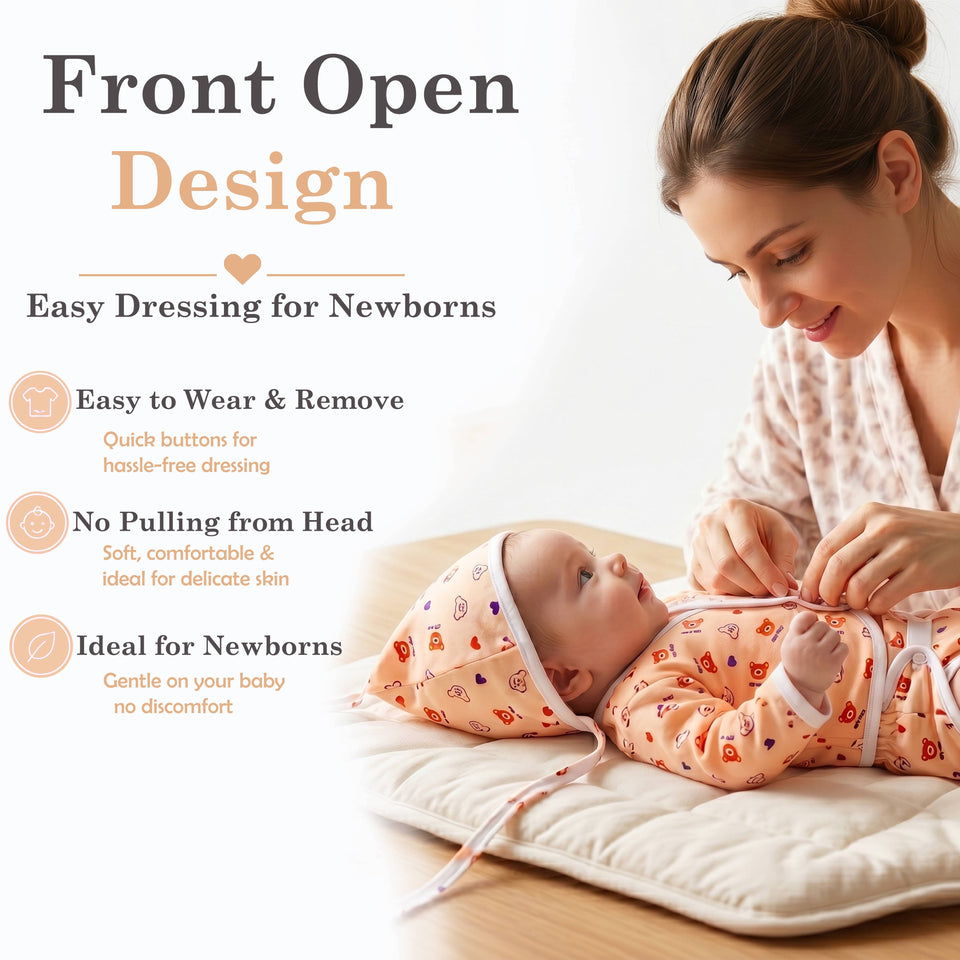 Fareto New Born Baby Premium Quality Clothing Set (0-2 Months)(Pack of 6)(F760)