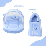 Fareto Newborn Baby 100% Muslin Cotton Sleeping Bag & Mosquito Net | Safe, Soft & Portable Baby Bed | Baby Bedding Set(0-6 Months)(F730)