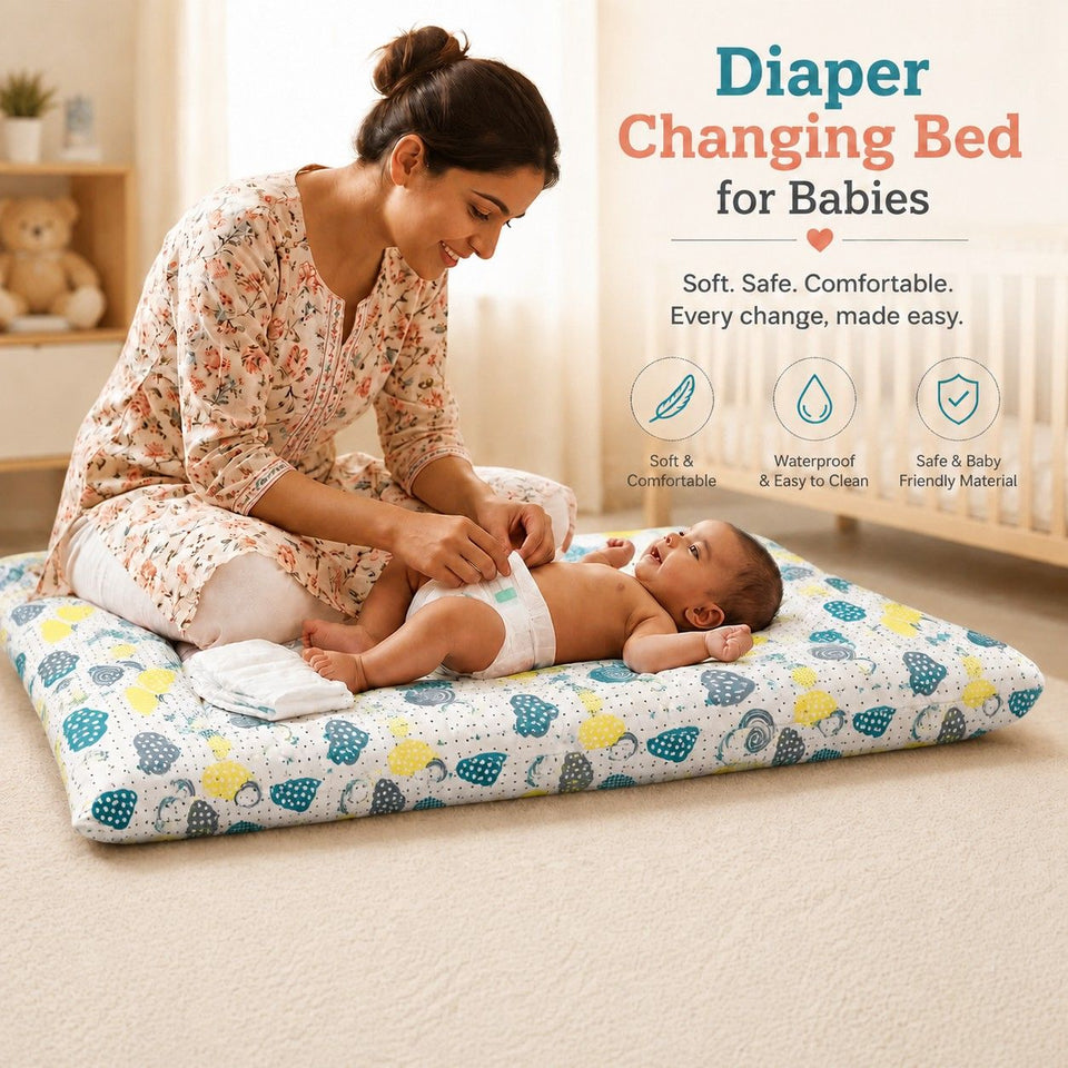 FARETO NEW BORN BABY HAND CARRY BED | GADI | (PACK OF 5) (0-8 MONTHS)(68*48CM)(F447)