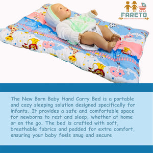 FARETO NEW BORN BABY HAND CARRY BED | GADI | (PACK OF 5) (0-8 MONTHS)(68*48CM)