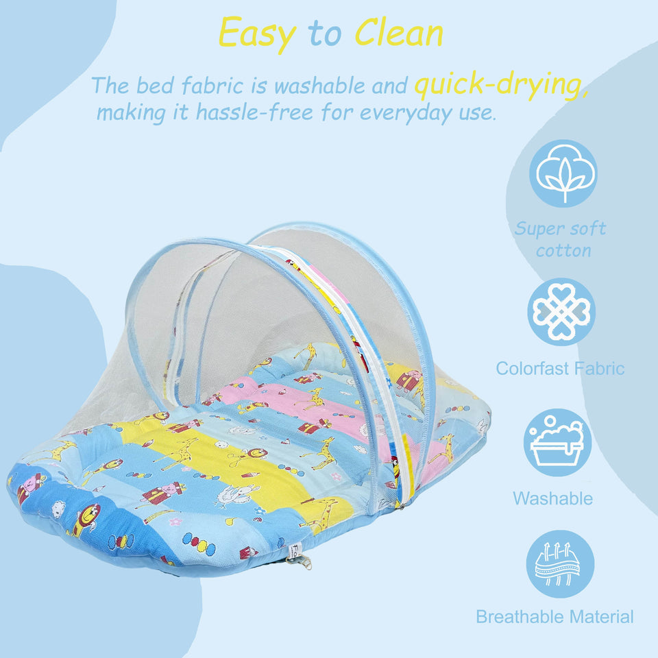 Fareto New Born Baby Premium Quality Mattress With Net, Giffi (0-1 Year)(L:80*B:50CM)(Size-Big)