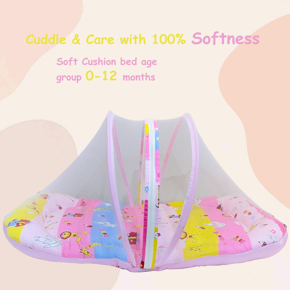 Fareto New Born Baby Premium Quality Mattress With Net, Giffi (0-1 Year)(L:80*B:50CM)(Size-Big)