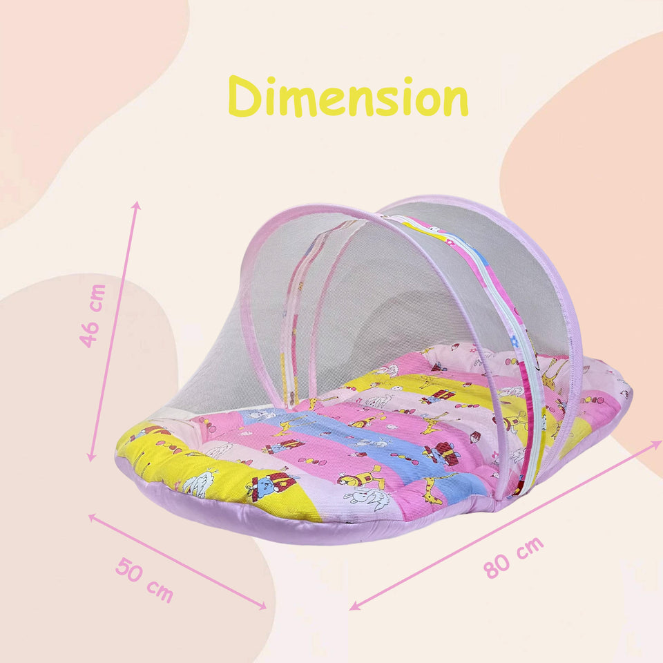 Fareto New Born Baby Premium Quality Mattress With Net, Giffi (0-1 Year)(L:80*B:50CM)(Size-Big)