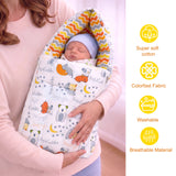 FARETO COMPLETE BEDDING SET ESSENTIALS COMBO FOR BABY (0-6 MONTHS)(GOOD NIGHT ORANGE)(F383)