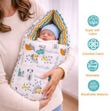 FARETO COMPLETE BEDDING SET ESSENTIALS COMBO FOR BABY (0-6 MONTHS) (GOOD NIGHT GREEN)(F382)