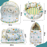 FARETO COMPLETE BEDDING SET ESSENTIALS COMBO FOR BABY (0-6 MONTHS) (GOOD NIGHT GREEN)(F382)