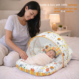 FARETO COMPLETE BEDDING SET ESSENTIALS COMBO FOR BABY (0-6 MONTHS)(GOOD NIGHT ORANGE)(F383)