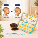Fareto new born baby super soft cover mustard filling pillow for round head(0-1 YEAR)(F420)