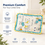 Fareto new born baby super soft cover mustard filling pillow for round head(0-1 YEAR)(F420)