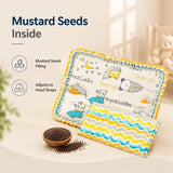 Fareto new born baby super soft cover mustard filling pillow for round head(0-1 YEAR)(F420)