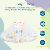 FARETO COMPLETE BEDDING SET ESSENTIALS COMBO FOR BABY (0-6 MONTHS)(GOOD NIGHT BLUE)