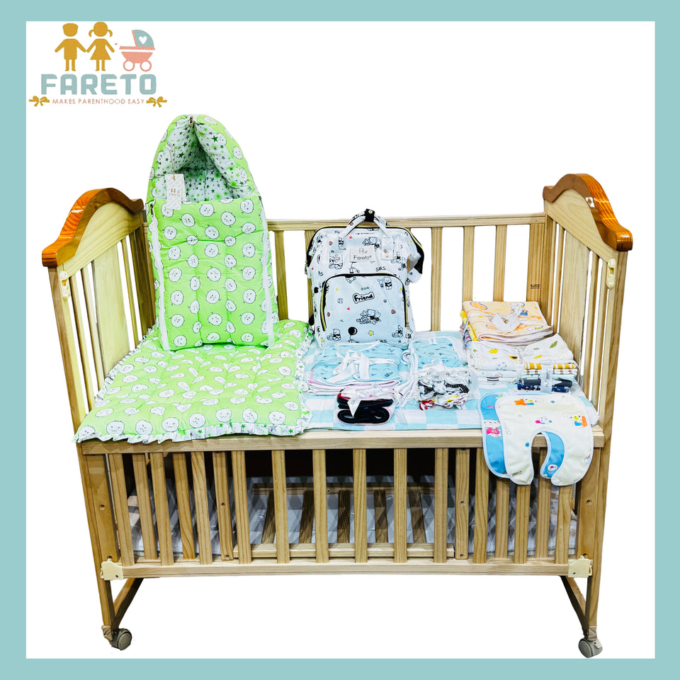 Fareto New Born Baby Premium Quality 54 In 1 Hospital Essentials Combo (0-6 Months)