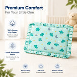 Fareto new born baby super soft cover mustard filling pillow for round head(0-1 YEAR)(F348)