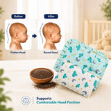 Fareto new born baby super soft cover mustard filling pillow for round head(0-1 YEAR)(F348)