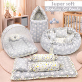 Fareto Complete Bedding Set essentials Combo For Baby (0-6 Months)(Grey ship)(F166)