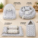Fareto Complete Bedding Set essentials Combo For Baby (0-6 Months)(Grey ship)(F166)