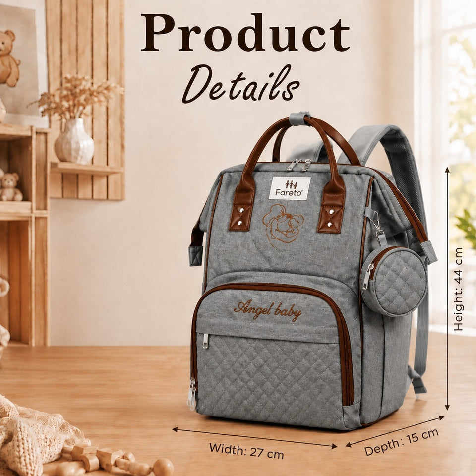 Fareto Premium Quality Diaper Bag for Mother, Multipurpose Stylish Diaper Bag (Pack Of 1)(F487)