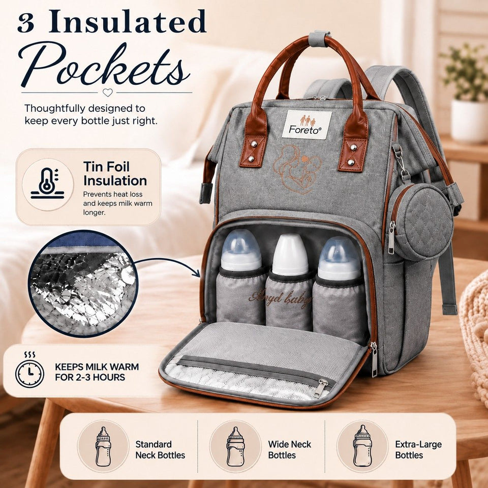 Fareto Premium Quality Diaper Bag for Mother, Multipurpose Stylish Diaper Bag (Pack Of 1)(F487)