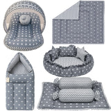 Fareto Complete Bedding Set essentials Combo For Baby (0-6 Months)(Crown Grey)