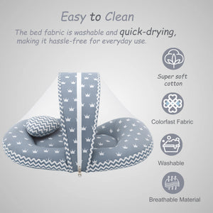 Fareto Complete Bedding Set essentials Combo For Baby (0-6 Months)(Crown Grey)(F613)