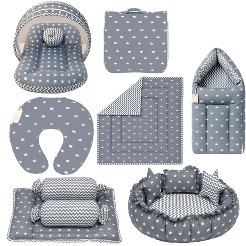 Fareto Baby bedding Essentials 1 Nest | 1 Mattress with net | 1 Carry bed | 1 Bolster set | 1 Carry bag | 1 Portable bed | 1 Feeding pillow | 1 Blanket (0-6M)