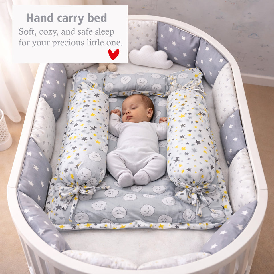 Fareto Complete Bedding Set essentials Combo For Baby (0-6 Months)(Grey ship)(F166)