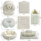 Fareto Baby bedding Essentials 1 Nest | 1 Mattress with net | 1 Carry bed | 1 Bolster set | 1 Carry bag | 1 Portable bed | 1 Feeding pillow | 1 Blanket (0-6M)