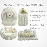 Fareto Complete Bedding Set essentials Combo For Baby (0-6 Months)(Grey ship)