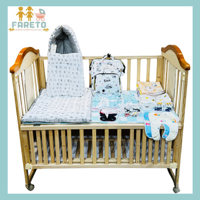 Fareto New Born Baby Premium Summer Essentials 54 In 1 Hospital  Combo (0-6 Months)