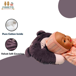 Fareto New Born Baby U-Shaped Super Soft Teddy Pillow(0-6 Months)(25*25 CM)