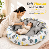 FARETO NEW BORN BABY FULL BEDDING SET COMBO (0-6 MONTHS)(GREY_SPRIAL)(F442)