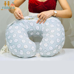 Fareto Baby Feeding Pillow with Detachable Cover Breast Feeding (0-24 Months)(Grey Ship)