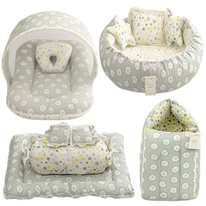 Fareto Complete Bedding Set essentials Combo For Baby (0-6 Months)(Grey ship)