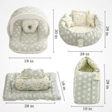 Fareto Complete Bedding Set essentials Combo For Baby (0-6 Months)(Grey ship)