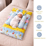 Fareto Elegant Sleeping Cushioned Baby Bed | Soft Cotton Newborn Lounger with Support Pillows | Breathable Portable Infant Nest (0–12 Months)(F717)