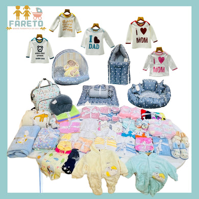 FARETO NEW BORN BABY PREMIUM QUALITY PURELY WINTER ESSENTIALS 130 IN 1 ( 0-6MONTHS)