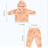 Fareto New Born Baby Winter Wear Hooded Shirt & Pyjama Set – Pack of 3 | 0-3 Months | Soft & Warm | Unisex (Colors May Vary)(F600)