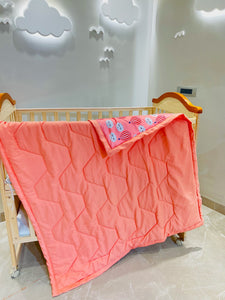 Fareto Baby & Kids Reversible Super Soft Blanket Comforter(PEACH_BALLON) (Size:132*112)(0-8 Years)
