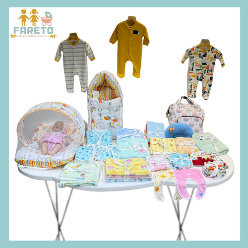 FARETO NEW BORN BABY MONSOON SEASON HOSPITAL ESSENTIALS 82 IN 1 (0-6 MONTHS)