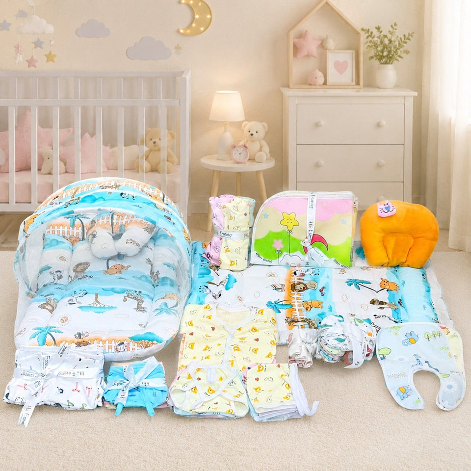 Fareto New Born Baby Hospital essentials Combo 60 in 1(0-6 Months)(F100)