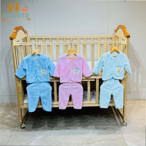 Fareto New Born Baby Winter Wear Clothing Set Pack Of 3 (0-3 Months)(Colors May Vary)