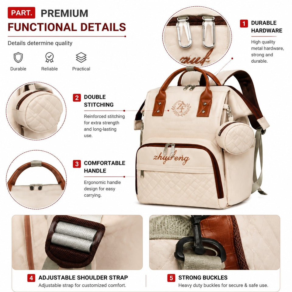 Fareto Premium Quality Diaper Bag for Mother, Multipurpose Stylish Diaper Bag (Pack Of 1)(F489)