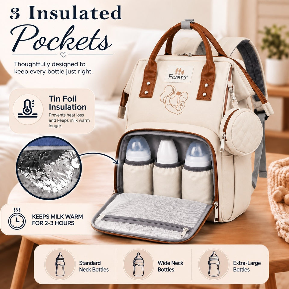Fareto Premium Quality Diaper Bag for Mother, Multipurpose Stylish Diaper Bag (Pack Of 1)(F489)