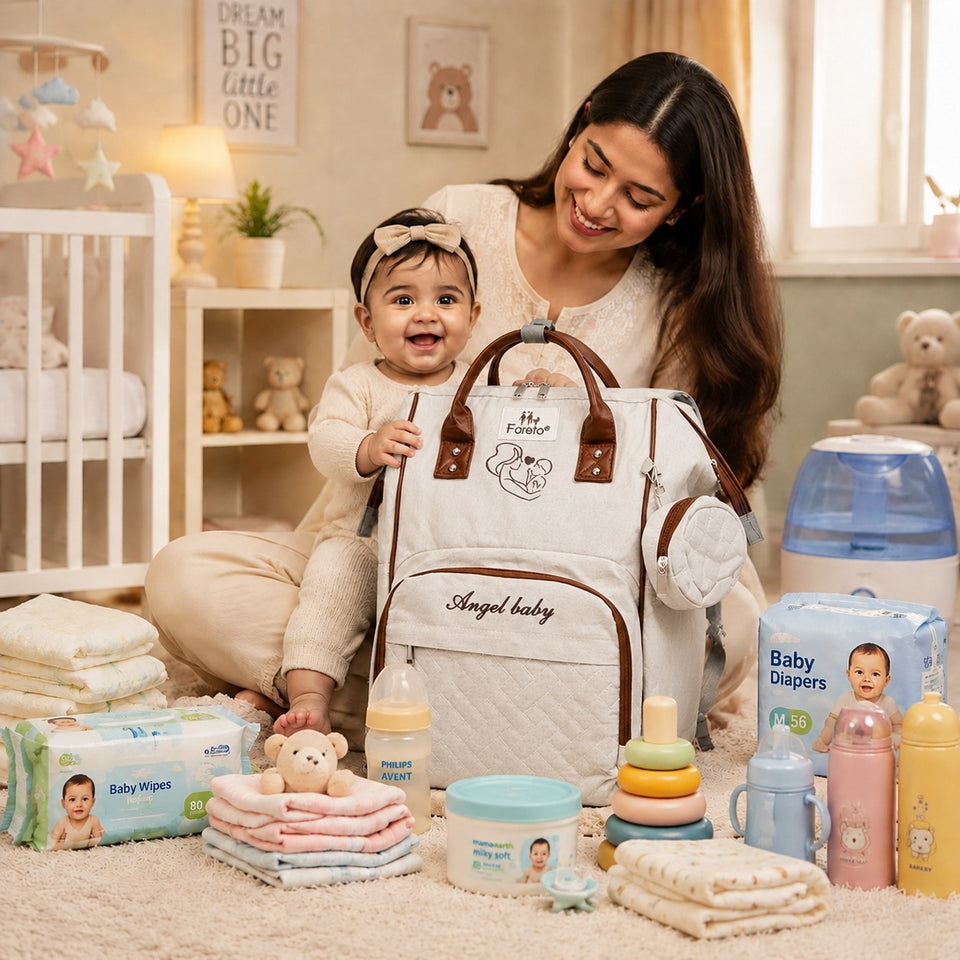 Fareto Premium Quality Diaper Bag for Mother, Multipurpose Stylish Diaper Bag (Pack Of 1)(F489)