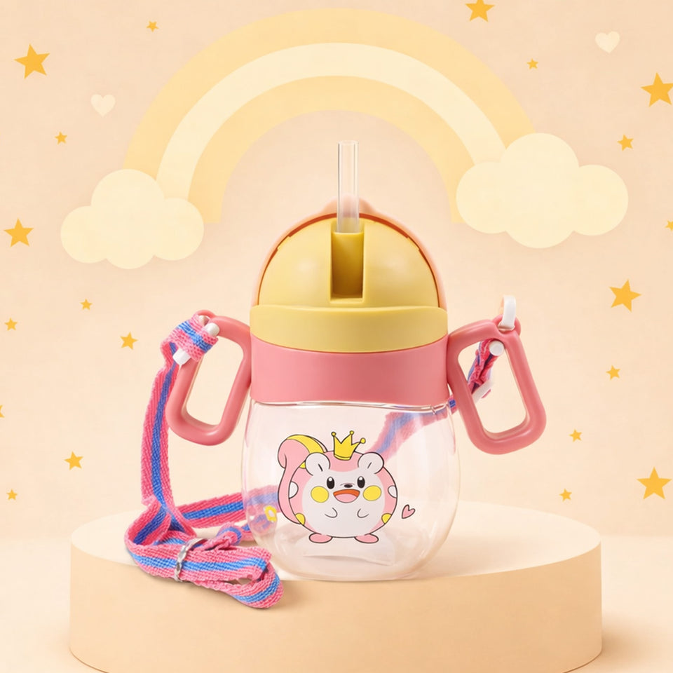 Fareto baby Little Spout Sipper for Infant/Toddler,370ml,Anti-Spill Sippy Cup with Soft Silicone Spout BPA Free,(pack of 1)(Colours And Designs May Vary)(F522)