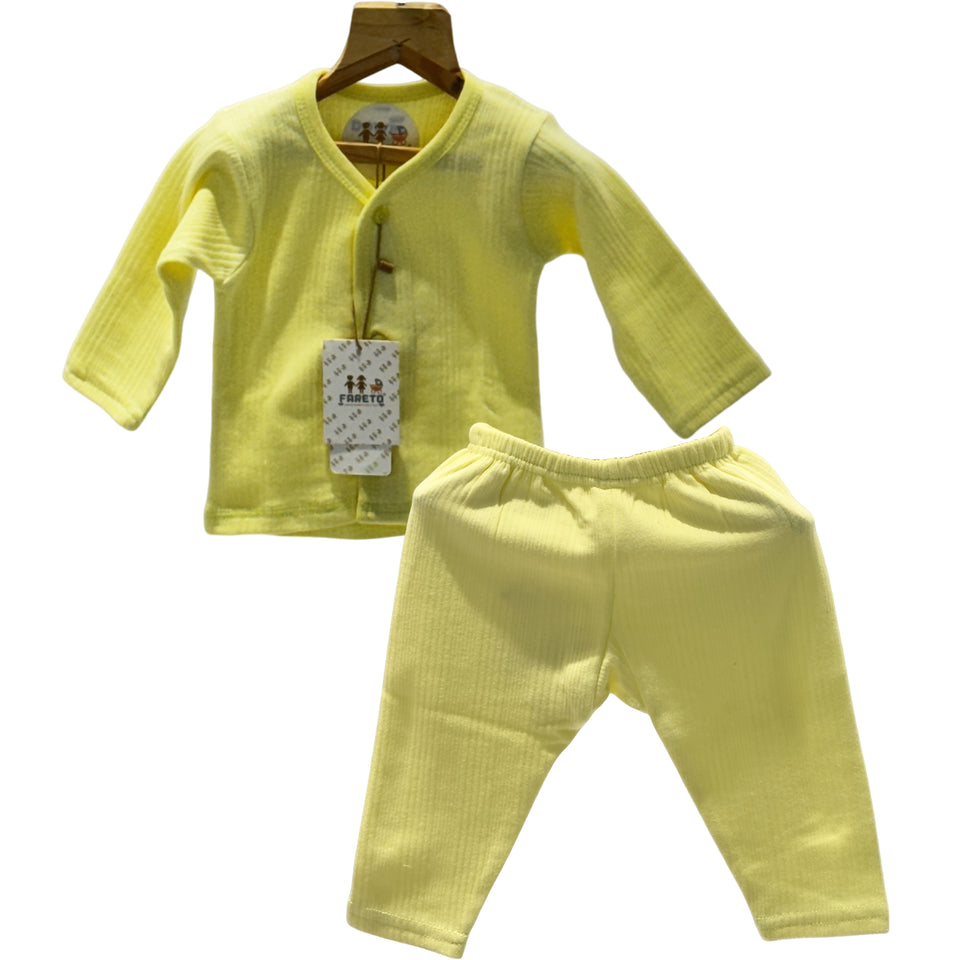 Fareto Baby front open Winter season thermal set(Pack of 4) Colours may vary