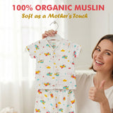 Fareto Baby Muslin Cotton Daily Wear Suit Set | Soft & Breathable Shirt + Pajama (Pack of 2) | 0-6 Months / Infant Boys & Girls(F615)