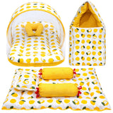 Fareto Combo of Baby Mattress with Net | Sleeping Bag | 4 Pcs Bedding Set(0-6 Months)(F160)